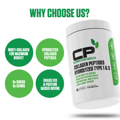 EPN Supplements Collagen Peptides Powder | #1 Rated Hydrolyzed Type 1 & 3 Anti-Aging Collagen Supplement, Grass Fed & Pasture Raised | Supports Heart & Joint Health, Healthier Skin, Hair & Nails (35 Servings)