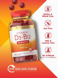 Carlyle Vitamin D3 + B12 Complex Gummies | 90 Count | Vegetarian, Non-Gmo, And Gluten Free Formula | Natural Strawberry Flavor