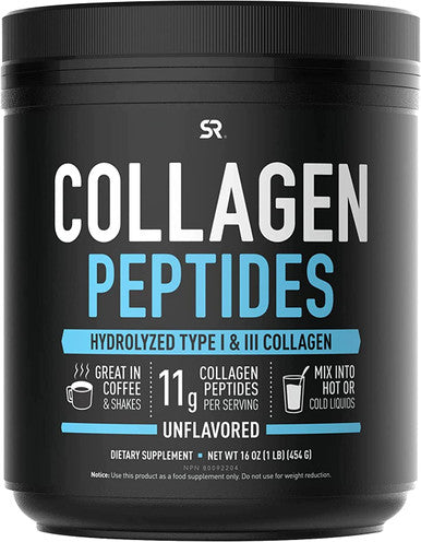 Sports Research Collagen Peptides Powder 16oz Vitamin C Gummies 60ct Bundle