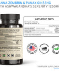 Vinatura Ashwagandha Korean Ginseng Kanna Zembrin - 1250Mg Per Serv *Brain Health, Stress Relief Support* Sceletium Tortuosum Pan