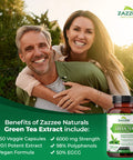 Zazzee Extra Strength Green Tea 20:1 Extract, 6000 Mg Strength, 50% Egcg, 98% Polyphenols And 80% Catcehins, 150 Vegan Capsules