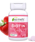 EZ Melts Dissolvable Biotin 5000 mcg Hair Skin & Nail Support Sugar-Free 3-Month Supply