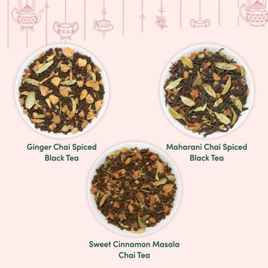Vahdam Oprah Favourite Chai Tea Loose Leaf Tea Set Box (3 Flavours in Tin Caddy) | 100% Pure Gluten Non GMO | Diwali s for Friends and Family