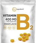 Micro Ingredients Riboflavin Vitamin B2 400mg Per Serving 240 Mini Tablets | Essential Vitamin B Supplement | B Vitamins for Energy Production | Easy to Swallow Non-GMO