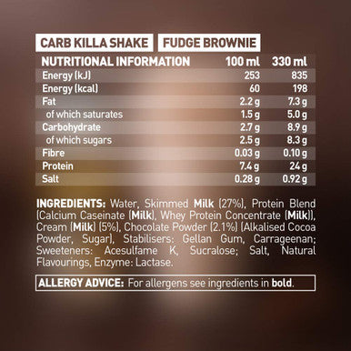 Grenade Carb Killa High Protein Shake Fudge Brownie, 8 x 330 ml