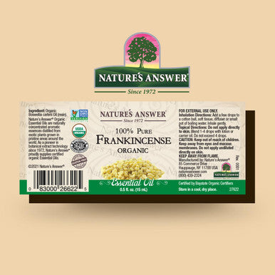 Nature'S Answer Nature s Answer USDA Organic Frankincense Essential Oil 100% Pure | Natural Aromatherapy Oil for Diffuser/Humidifier Steam Distilled 0.5 fl oz. (15ml) | Made in USA