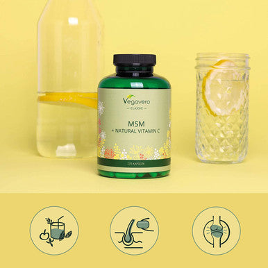 MSM Capsules VegaveroÃƒâ€šÃ‚Â® | 2100 mg | with Natural Vitamin C | NO ADDITIVES | 270 Capsules | Vegan & Lab-Tested Methylsulfonylmethane