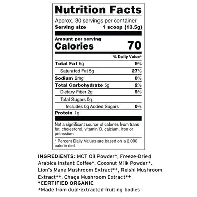 Terrasoul Superfoods Organic Cognitive Mushroom Coffee 30 Servings 14.29 Oz Energize Your Morning and Boost Focus with Powerful Mushrooms Compare to Ryze Mushroom Coffee