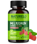 Naturelo Melatonin Gummies For Kids Non-Gmo Gluten-Free Soy Free - Strawberry Flavor - Gentle Sleep Supplement 60 Vegetarian Gummies