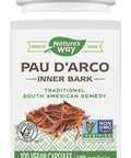 Nature's Way Premium Herbal Pau dArco Inner Bark, 1,090 mg per serving, 100 Capsules