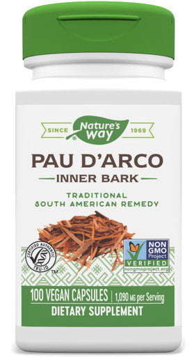 Nature's Way Premium Herbal Pau dArco Inner Bark, 1,090 mg per serving, 100 Capsules