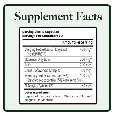 Utzy Naturals Allurtica | Herbal Supplement With Quercetin And Stinging Nettle | Seasonal Support For Adults & Kids | Non Drowsy | 120 Capsules