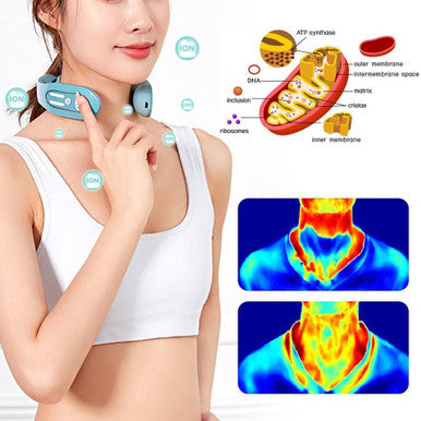 Ems Neck Acupoints Lymphvity Massager Device, Lymphatic Drainage Machine, 12 Modes Ems Neck Massager For Pain Relief, Portable Neck Lymphatic Massager For Women Men (A)