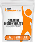 Bulksupplements.Com Creatine Monohydrate Powder - Creatine Supplement, Micronized Creatine, Creatine Powder - Unflavored & Gluten Free, 5G (5000Mg) Per Servings, 500G (1.1 Lbs) (Pack Of 1)