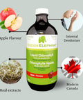 Green Elephant Liquid Chlorophyll, 500 ml, Made in Canada (Apple, Pack of 1)