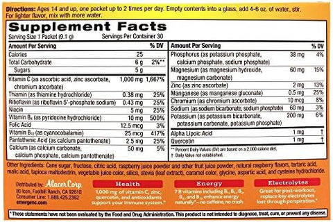 EmergenC Raspberry 30 Packets