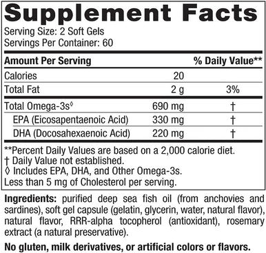 Nordic Naturals, Omega-3, Lemon, 1000 mg, 120 Soft Gels