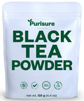 Purisure Instant Black Tea Powder 125G Pure Formula Quick Dissolve For Hot/Cold Tea Unsweetened Instant Tea Powder For Beverages Baking Energy & Health Boost No Additives Non-Gmo 125 Servings