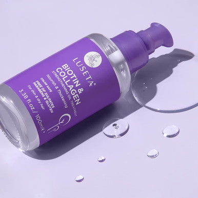 Luseta Biotin Hair Growth Serum Hair Growth Oil for Thin Dry Hair Biotin Collagen Oil for Thickening of Hair and Nourishing of Scalp 3.38 oz