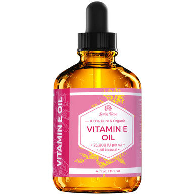 Leven Rose Vitamin E Oil 75000 IU per oz 100 Natural Organic Pure Vitamin E Oil for Skin Face Hair Nails and Scars 4 oz