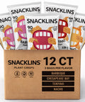 SNACKLINS Plant Based Crisps SEA SALT & VINEGAR - Gluten Free, Grain Free, 100% Kosher, Vegan Healthy Snacks, Crunchy Puffed Snack, Only 100 Calories Per Bag - .9oz (Case of 12)
