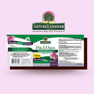 Nature'S Answer PAU d arco Inner Bark - 90 Vegetarian Capsules - 1000 mg - Immune Support - Vegan - Gluten