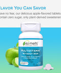 EZ Melts Dissolvable Multivitamin Without Iron 18 Vitamins & Minerals Including Vitamin A Biotin Vitamin B12 Vitamin C Vitamin D3 Zinc and More Sugar-Free 1-Month Supply