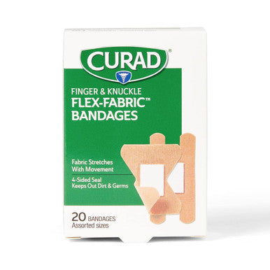 Curad Flex-Fabric Finger and Knuckle Bandages Assorted Sizes Box of 20