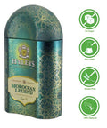 Hyleys Loose Leaf Green Tea with Mint Rose and Blue Corn Flowers in Tin 3.52 Ounce (100g) - Traveller's Collection - Moroccan Legend