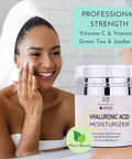 Radha Beauty Hyaluronic Moisturizer Miracle Cream for Face with Hyaluronic Acid Vitamin E Green Tea with Aloe. Night and Day Moisturizing Cream 1.7 fl oz.
