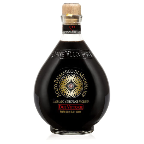 Due Vittorie Oro Gold, Barrel Aged Balsamic Vinegar of Modena IGP with Built in Pourer, All-Natural, Extra Dense Premium Vinegar Aceto Balsamico di Modena IGP Italy - 8.45fl oz / 250ml - Pack of 2