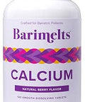 Barimelts Calcium Citrate with Vitamin D3 and Magnesium 120 SmoothDissolving Tablets (1Month Supply) Bariatric Calcium Supplements for Women Natural Berry Flavor