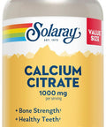Solaray Calcium Citrate 1000Mg - Chelated Calcium Supplement - Supports Bone Strength And Healthy Teeth - Easy To Digest - 60-Day , Vegan - 68 Servings, 275 Vegcaps