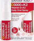 BetterYou Vitamin D+K2 Oral Spray | Natural Liquid Daily Multivitamin Spray and Immune System Support Supplement for Healthy Bones | 0.40 fl oz