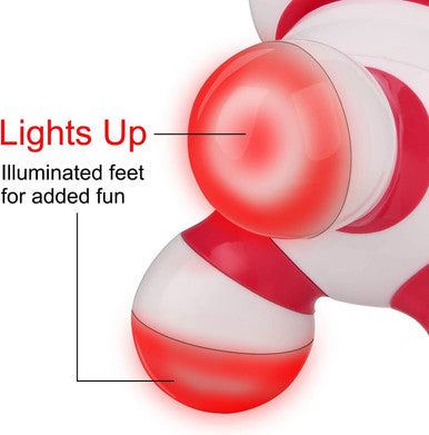 Cotsoco Handheld Massager Mini Portable Vibrating Body Massager With Led Light For Hand Head Neck Back Legs Arms Pain Release, Battery Operated, Easy Hand Grip