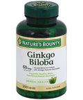 Natures Bounty Ginkgo Biloba 60Mg 200 Capsules Pack Of 3