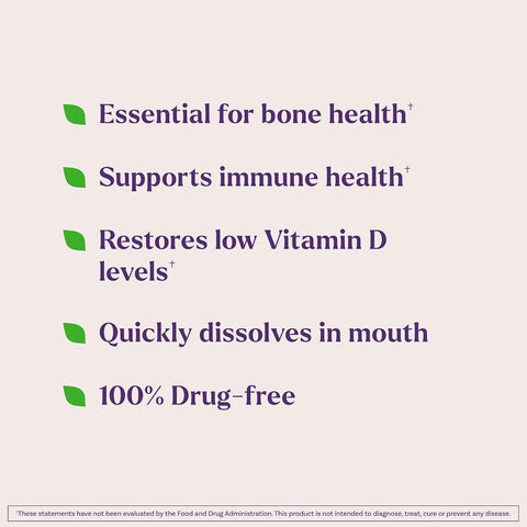 Natrol Fast Dissolve Vitamin D3 2000 Iu Dietary Supplement For Bone And Joint Health Bone Support Supplement 90 Tablets 90 Day Supply