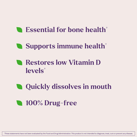 Natrol Fast Dissolve Vitamin D3 2000 Iu Dietary Supplement For Bone And Joint Health Bone Support Supplement 90 Tablets 90 Day Supply
