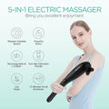 Back Massager Handheld For Muscles Relaxation, Percussion Massager For Pain Relief Deep Tissue,Variable Intensity With 5 Multi-Functional Heads For Neck, Shoulder, Legs Mh560, Black