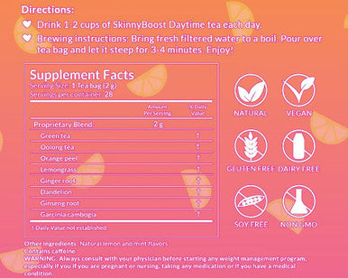 SkinnyBoost - Detox Tea Power Kit-1 - Daytime Tea (28 Bags) 1 Evening Detox Tea (14 Bags) & 1 Sugar Free Apple Cider Vinegar Vegan Gummies (60 Gummies) Detox and Cleanse