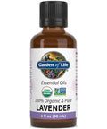 Garden of Life Essential Oil, Lavender 1 fl oz (30 mL), USDA Organic & Pure, Clean, Undiluted & Non-GMO - for Diffuser, Aromatherapy, Meditation, Skincare, Sleep - Calming, Relaxing, Soothing
