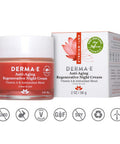 DERMA E Anti-Aging Regenerative Night Cream Firming Astaxanthin Moisturizer for Face Lightweight Overnight Anti-Wrinkle Cream with Jojoba Oil and Vitamin E, 2 oz
