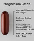 Sports ResearchÃƒâ€šÃ‚Â® Magnesium Oxide With Coconut Oil - Heart And Bone Health - Gluten Free, Non-Gmo, Soy - 90 Softgels