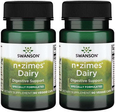 Swanson n-zimes Dairy 90 Veg Capsules Enzyme (2 Pack)