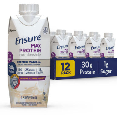 Ensure Max Protein Nutrition Shake 11 Fl Oz 12 Count & Max Protein Nutrition Shake 11 Fl Oz (Pack Of 12) & Max Protein Nutrition Shake With 30G Of Protein 1G Of Sugar 11 Fl Oz (Pack Of 12)