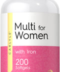Carlyle Multivitamin For Women With Iron | 200 Softgel Capsules | Nutritional Support Supplement | Non-Gmo, Gluten Free