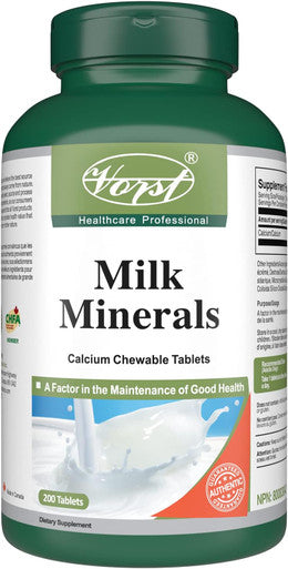 VORST Milk Minerals 110mg 200 Chewable Calcium Tablets | Supplement for Bone and Teeth Health | 1 Bottle