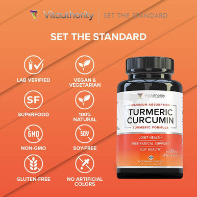 Turmeric Curcumin Supplement All Natural Turmeric Capsules with Bioperine Black Pepper Powerful Antioxidant to Support Healthy Joints and Reduced Inflammation Vegan Friendly 60 Veggie Caps