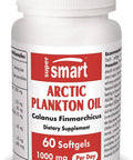 Supersmart Arctic Plankton Oil 1000 mg Per Day Krill Oil zooplankton with Omega3 Fatty Acids EPA DHA SDA Support a Healthy Cardiovascular System NonGMO Gluten Free 60 Softgels