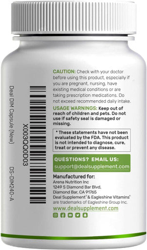 Deal Supplement DIM Supplement 300mg 240 Caps 4 Months Supply Diindolylmethane DIM Plus Black Pepper Extract